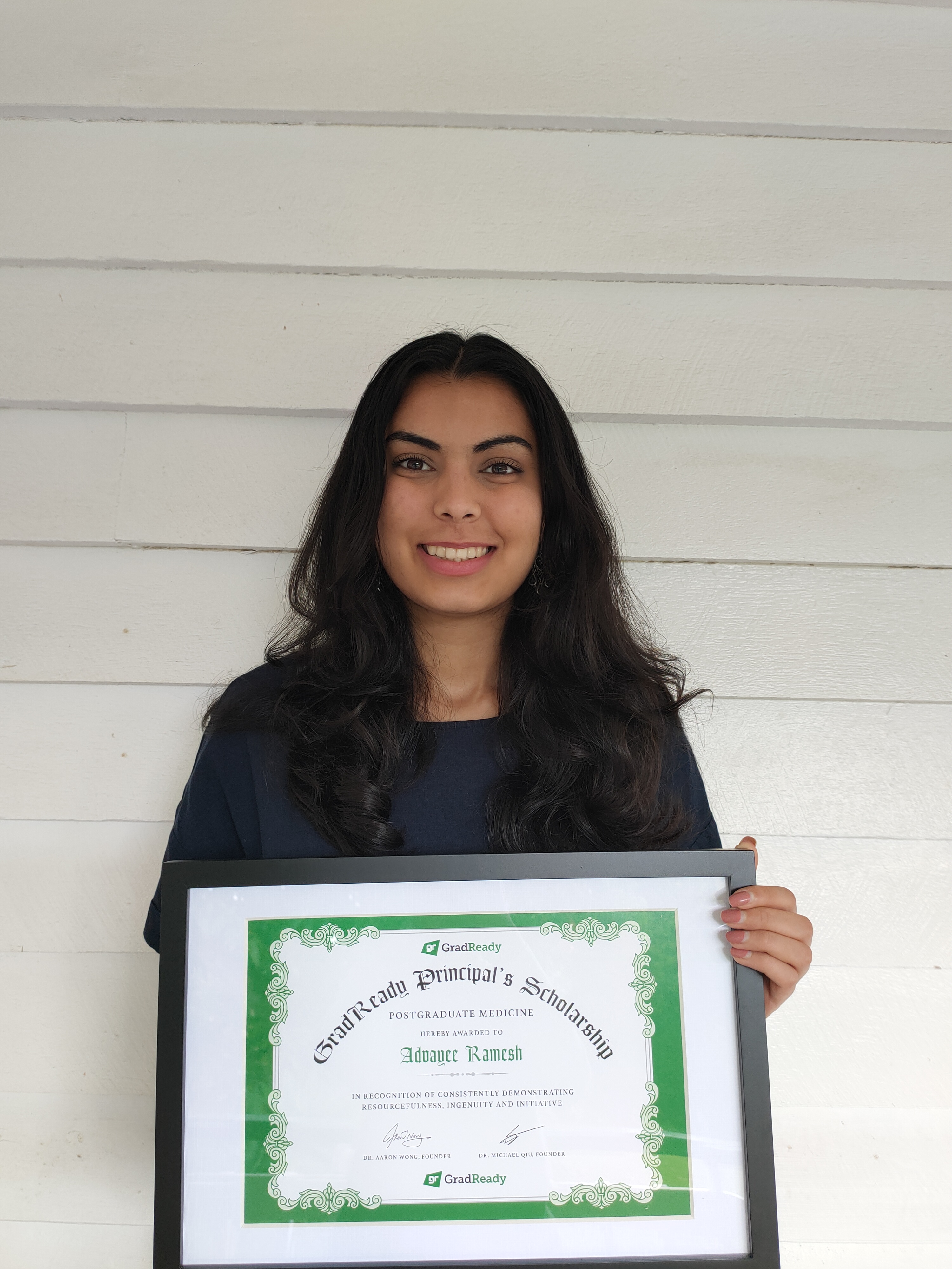 Photo of Advayee Ramesh, GradReady Principal's Scholarship recipient from Lincoln College