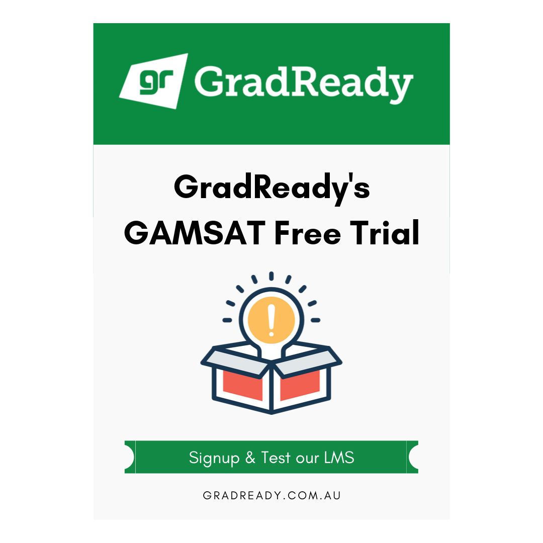 Icon promoting GradReady's free GAMSAT preparation course trial