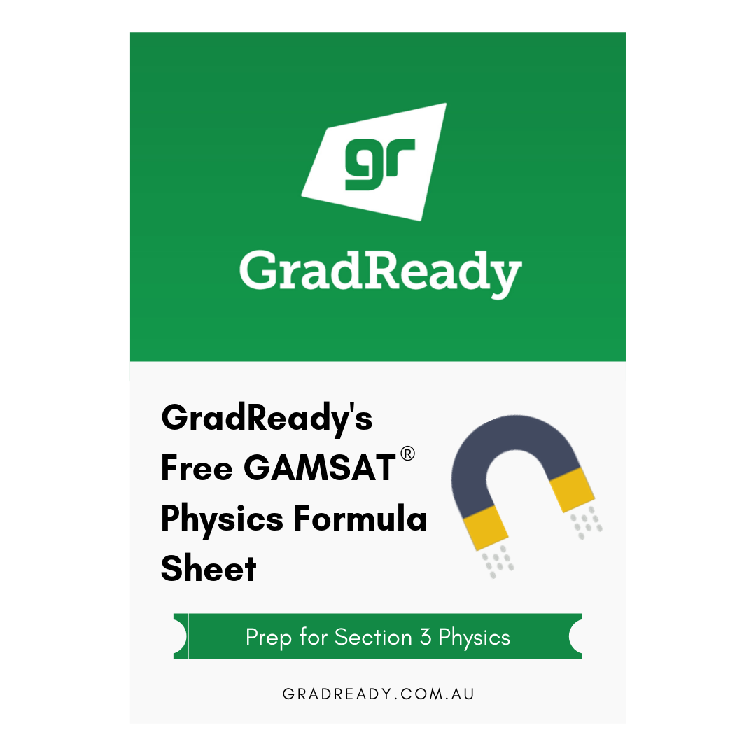 Icon linking to GradReady's free GAMSAT Physics Formula Sheet resource