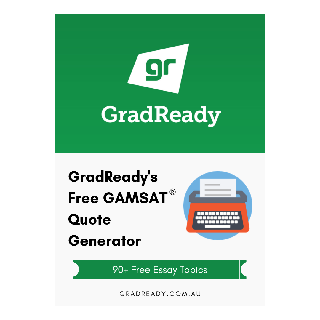 Icon linking to GradReady's free GAMSAT Quote Generator tool for Section 2 essay practice