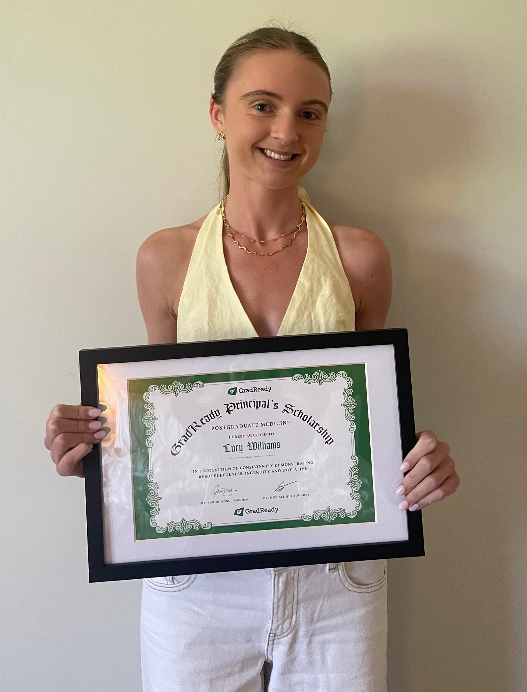 Photo of Lucy Williams, 2025 GradReady Principal's Scholarship recipient from St Andrew's College