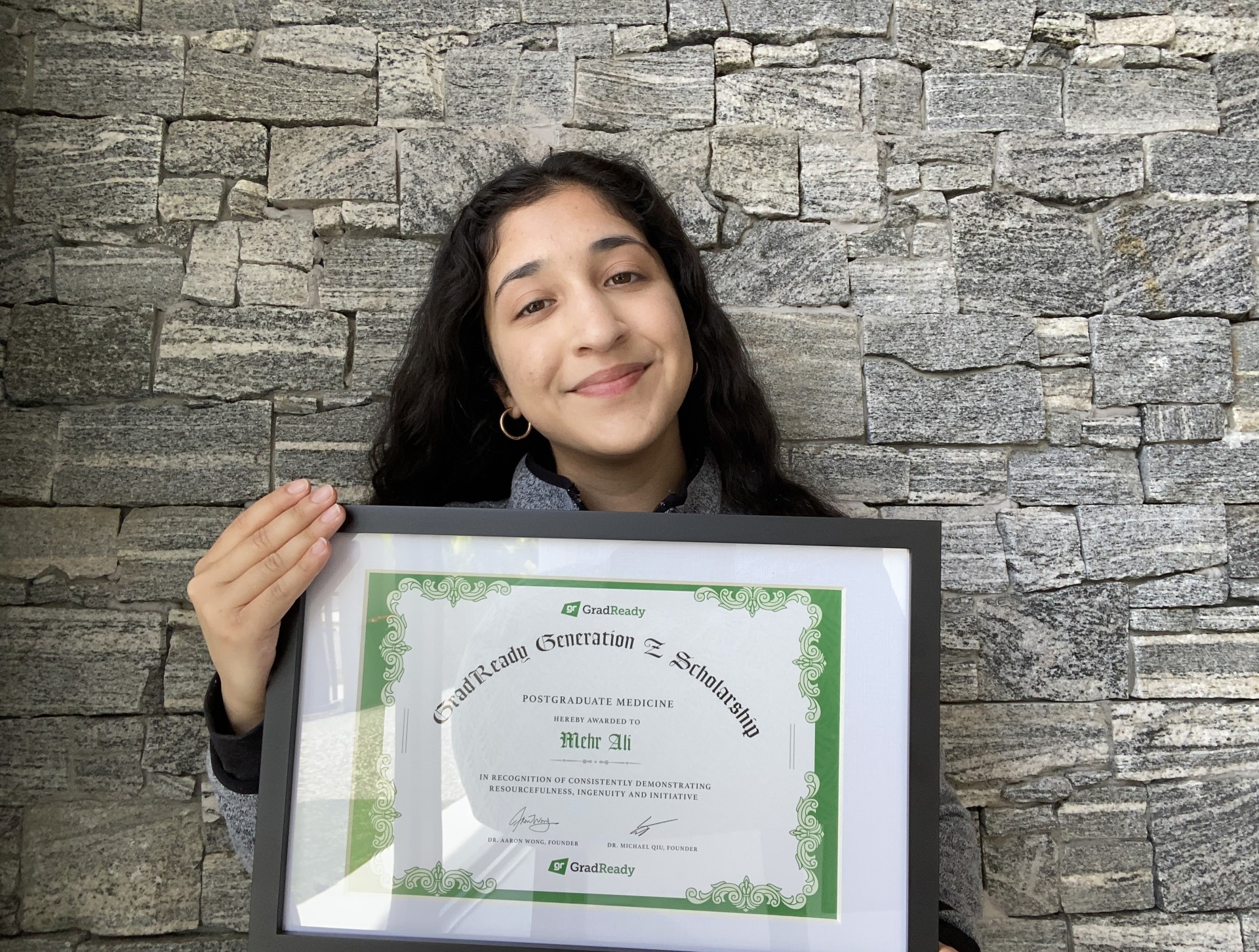 Photo of Mehr Ali, GradReady Scholarship recipient