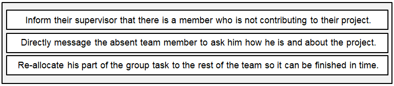 Example of a UCAT Situational Judgement practice question